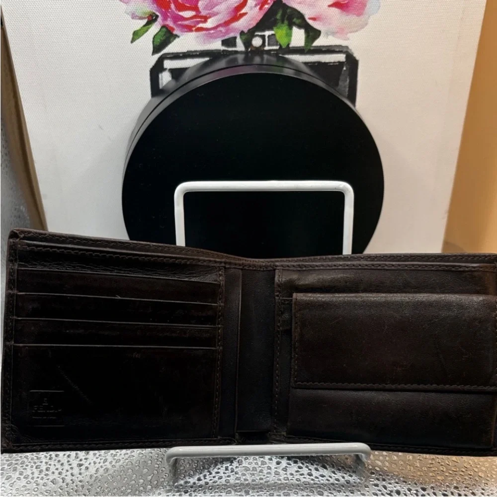 Fendi Black and Brown FF Logo Wallet